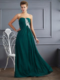 Sheath/Column Sweetheart Sleeveless Beading Long Chiffon Dresses TPP0003766