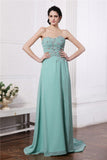 Sheath/Column Sweetheart Sleeveless Rhinestone Beading Long Chiffon Dresses TPP0004600