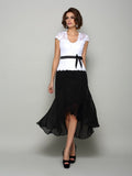 A-Line/Princess V-neck Sash/Ribbon/Belt Sleeveless High Low Chiffon Mother of the Bride Dresses TPP0007234