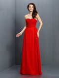 A-Line/Princess Sweetheart Beading Sleeveless Long Chiffon Bridesmaid Dresses TPP0005763