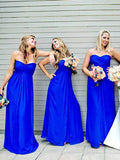 A-Line/Princess Floor-Length Sweetheart Chiffon Sleeveless Bridesmaid Dresses TPP0005435