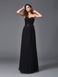 A-Line/Princess Sweetheart Sash/Ribbon/Belt Sleeveless Long Lace Bridesmaid dresses TPP0005357