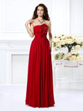 A-Line/Princess Strapless Hand-Made Flower Sleeveless Long Chiffon Bridesmaid Dresses TPP0005618