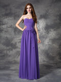 A-line/Princess Sweetheart Ruffles Sleeveless Long Chiffon Bridesmaid Dresses TPP0005803