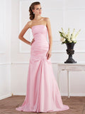 Trumpet/Mermaid Strapless Sleeveless Beading Long Taffeta Dresses TPP0004018