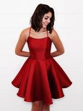 A-Line/Princess Satin Ruffles Halter Sleeveless Short/Mini Homecoming Dresses TPP0008691