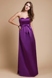 Sheath/Column Sweetheart Sleeveless Long Bowknot Satin Bridesmaid Dresses TPP0005678