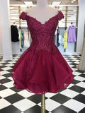 A-Line/Princess Organza Beading V-neck Sleeveless Short/Mini Homecoming Dresses TPP0008923