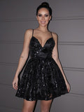 A-Line/Princess Lace Ruffles V-neck Sleeveless Short/Mini Homecoming Dresses TPP0004361