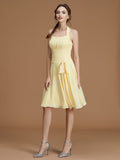 A-Line/Princess Bateau Sleeveless Short/Mini Ruffles Chiffon Bridesmaid Dresses