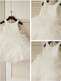 Ball Gown Scoop Sleeveless Layers Knee-Length Organza Flower Girl Dresses TPP0007680