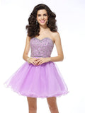 A-Line/Princess Sweetheart Ruffles Sleeveless Short Organza Cocktail Dresses TPP0008611