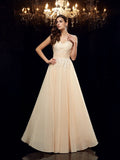 A-Line/Princess Straps Applique Sleeveless Long Chiffon Mother of the Bride Dresses TPP0007358