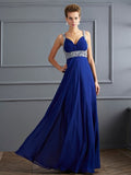 Sheath/Column Straps Sleeveless Beading Long Chiffon Dresses TPP0003462