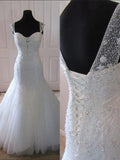 Trumpet/Mermaid Tulle Sleeveless Court Train Straps Wedding Dresses TPP0006197