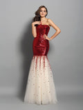 Trumpet/Mermaid One-Shoulder Sleeveless Long Sequins Dresses TPP0003089