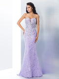 Trumpet/Mermaid Sweetheart Beading Sleeveless Long Lace Dresses TPP0002524