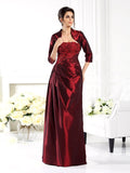 A-Line/Princess Strapless Applique 1/2 Sleeves Long Taffeta Mother of the Bride Dresses TPP0007351