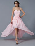 A-Line/Princess Sweetheart Sleeveless Beading High Low Chiffon Homecoming Dresses TPP0008334