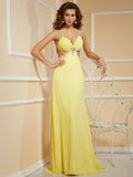 Sheath/Column Spaghetti Straps Sleeveless Beading Long Chiffon Dresses TPP0002786