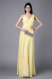 Sheath/Column V-neck Sleeveless Beading Long Chiffon Dresses TPP0004664