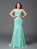 Sheath/Column Strapless Lace Sleeveless Long Satin Plus Size Dresses TPP0004326