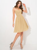 A-Line/Princess Sweetheart Pleats Sleeveless Short Chiffon Bridesmaid Dresses TPP0005313