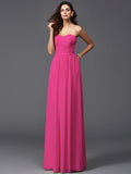 A-Line/Princess Sweetheart Pleats Sleeveless Long Chiffon Bridesmaid dresses TPP0005628