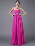 A-Line/Princess Sweetheart Sleeveless Beading Pleats Long Chiffon Bridesmaid Dresses TPP0005818