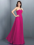 A-Line/Princess Sweetheart Pleats Sleeveless Long Chiffon Bridesmaid Dresses TPP0005405