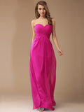 Sheath/Column Sweetheart Sleeveless Long Beading Ruffles Chiffon Bridesmaid Dresses TPP0005772