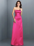 A-Line/Princess Strapless Sleeveless Long Satin Bridesmaid Dresses TPP0005704