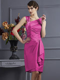 Sheath/Column Sleeveless Applique Short Taffeta Bridesmaid Dresses TPP0005248