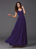 A-Line/Princess Straps Sash/Ribbon/Belt Sleeveless Long Chiffon Bridesmaid Dresses TPP0005143