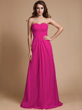 A-Line/Princess Sweetheart Sleeveless Ruffles Chiffon Long Bridesmaid Dresses TPP0005380