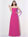 A-Line/Princess Sweetheart Sleeveless Long Pleats Chiffon Bridesmaid Dresses TPP0005097