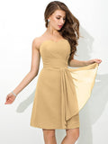 Sheath/Column Sweetheart Pleats Sleeveless Short Chiffon Bridesmaid Dresses TPP0005639