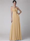 Sheath/Column Strapless Sleeveless Ruffles Long Chiffon Bridesmaid Dresses TPP0005816