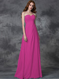 A-line/Princess Sweetheart Sleeveless Long Ruffles Chiffon Bridesmaid Dresses TPP0005770