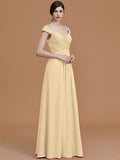 A-Line/Princess V-neck Sleeveless Floor-Length Lace Chiffon Bridesmaid Dresses TPP0005569