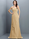 Trumpet/Mermaid Strapless Pleats Sleeveless Long Chiffon Bridesmaid Dresses TPP0005474