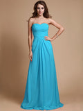 A-Line/Princess Sweetheart Sleeveless Ruffles Chiffon Long Bridesmaid Dresses TPP0005380