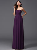 A-Line/Princess Sweetheart Pleats Sleeveless Long Chiffon Bridesmaid dresses TPP0005628