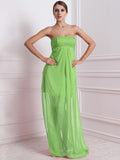 A-Line/Princess Strapless Sleeveless Beading Long Chiffon Bridesmaid Dresses TPP0005577