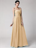 Sheath/Column Sweetheart Sleeveless Pleats Long Chiffon Bridesmaid Dresses TPP0005844