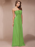 Sheath/Column Ruffles Long Sleeveless Chiffon Bridesmaid Dresses TPP0005717