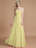 A-Line/Princess Sweetheart Sleeveless Floor-Length Chiffon Bridesmaid Dresses TPP0005518