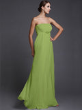 A-Line/Princess Strapless Sleeveless Beading Long Chiffon Bridesmaid Dresses TPP0005500