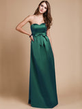 Sheath/Column Sweetheart Sleeveless Long Bowknot Satin Bridesmaid Dresses TPP0005678