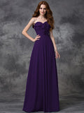 A-line/Princess Sweetheart Ruffles Sleeveless Long Chiffon Bridesmaid Dresses TPP0005598